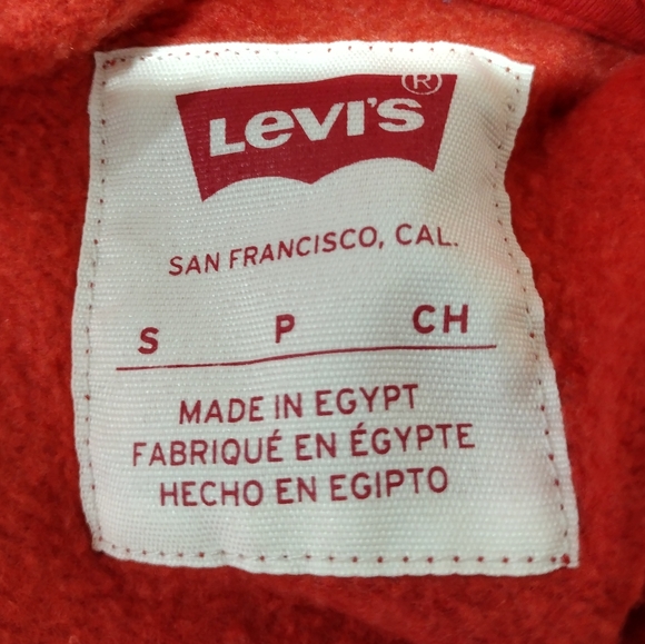 Levi's Classic Logo Chenille Hoodie Sweatshirt Boys S Red Casual Comfy Retro - Picture 7 of 8
